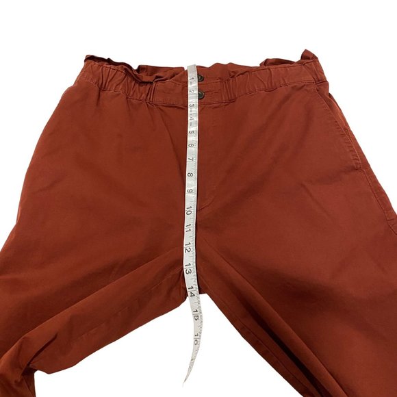 Madewell Paperbag Tapered Pants Rust Orange Size 6 - Picture 7 of 8